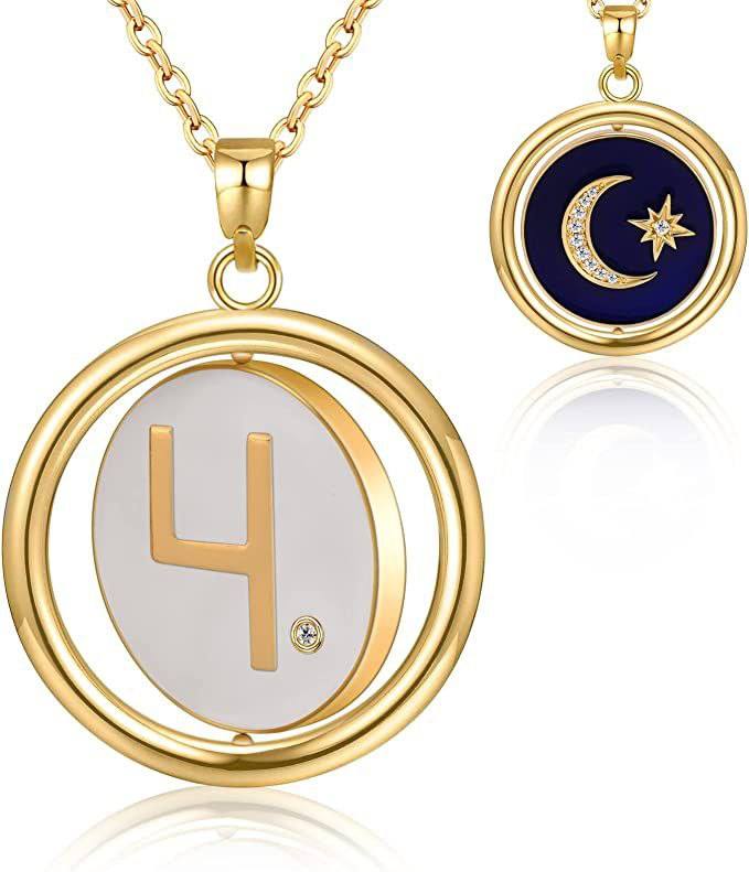 Lucky Number Moon and Star Pendant Necklace  Clip coupon