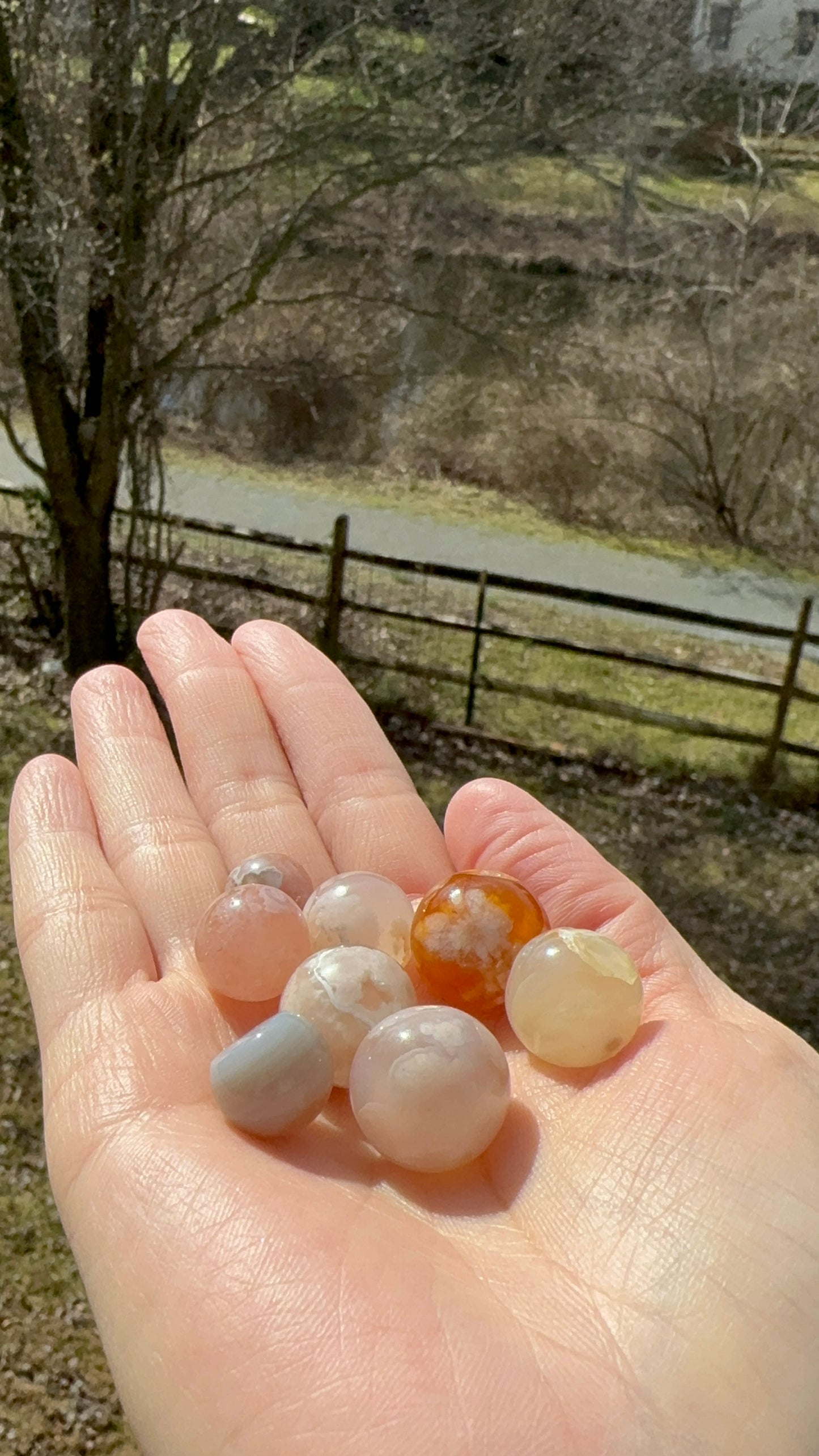 Cherry Sakura Flower Agate Geode small size BOGO [limited time]