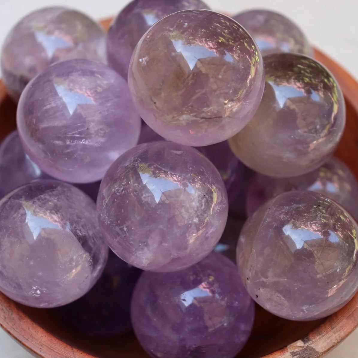 Natural Crystal Sphere amethyst clear quartz rose small (1 inch, eco) to medium (1.5 inch ,4cm)