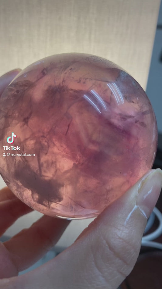 Pink Fluorite thousand layers sphere 8cm