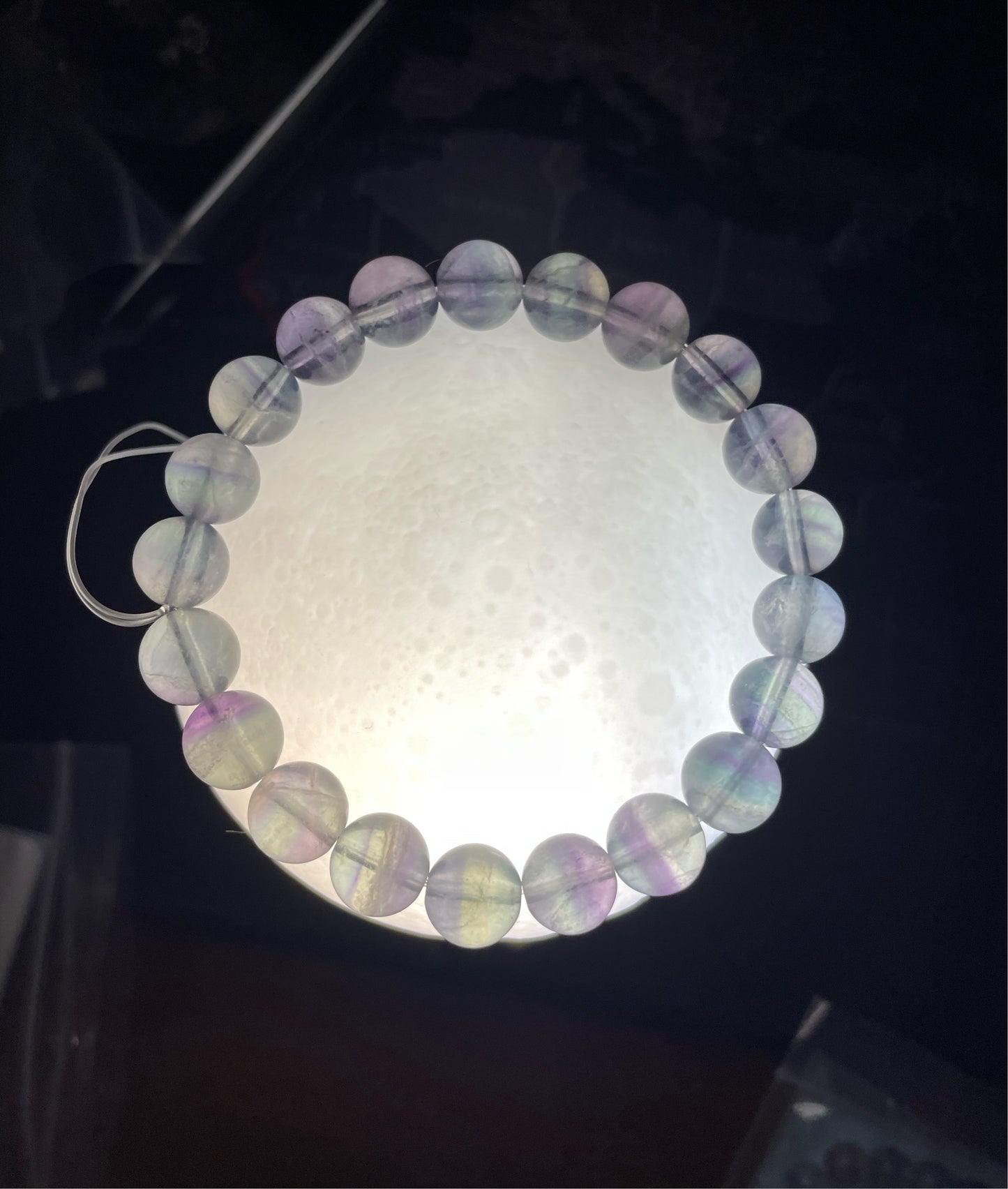 🦄🌈HIGH grade Rainbow Thousands Of Layers Dreamy Color Fluorite Crystal Bracelet