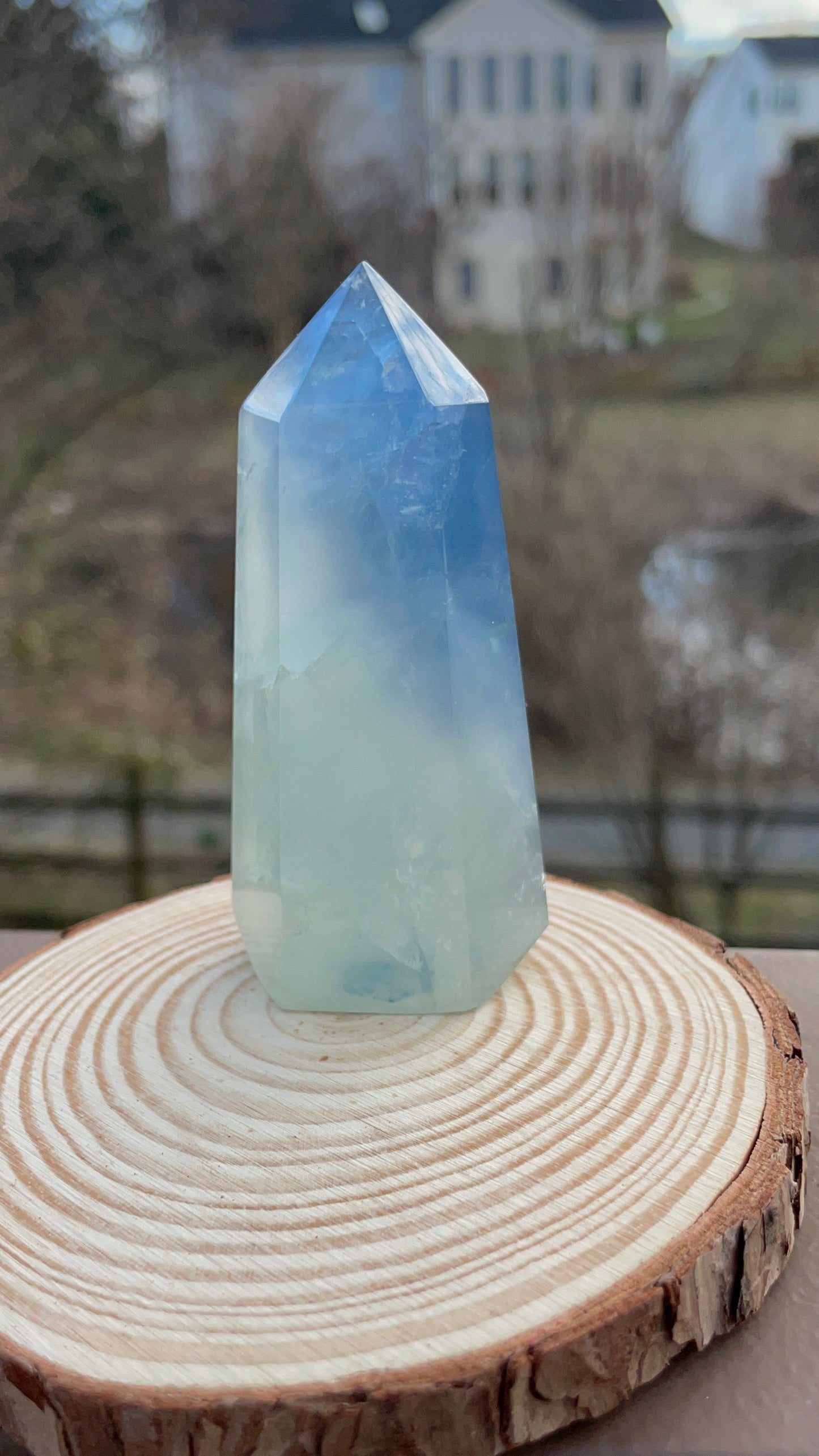 High Quality Blue Fluorite Tower