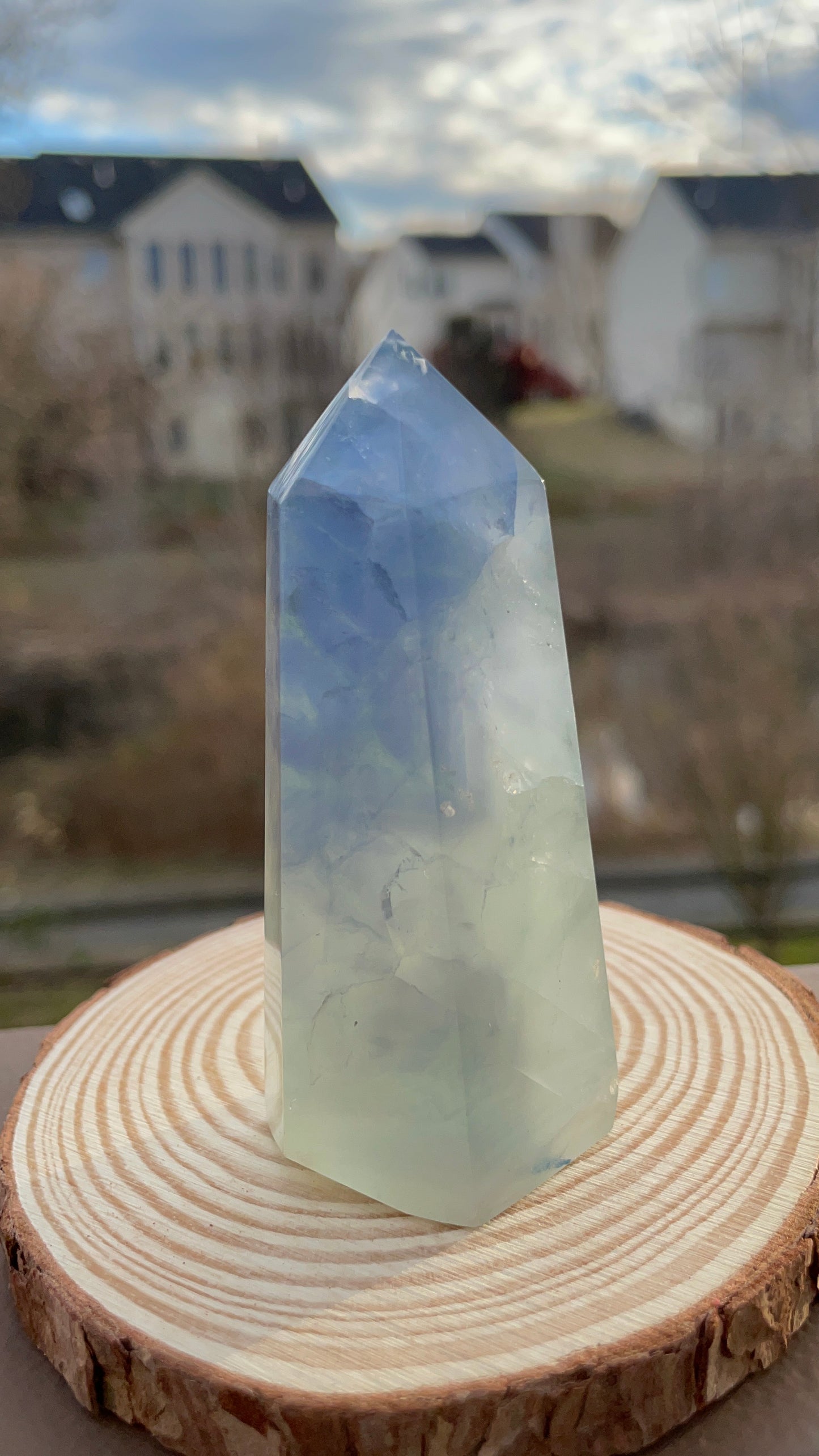 High Quality Blue Fluorite Tower