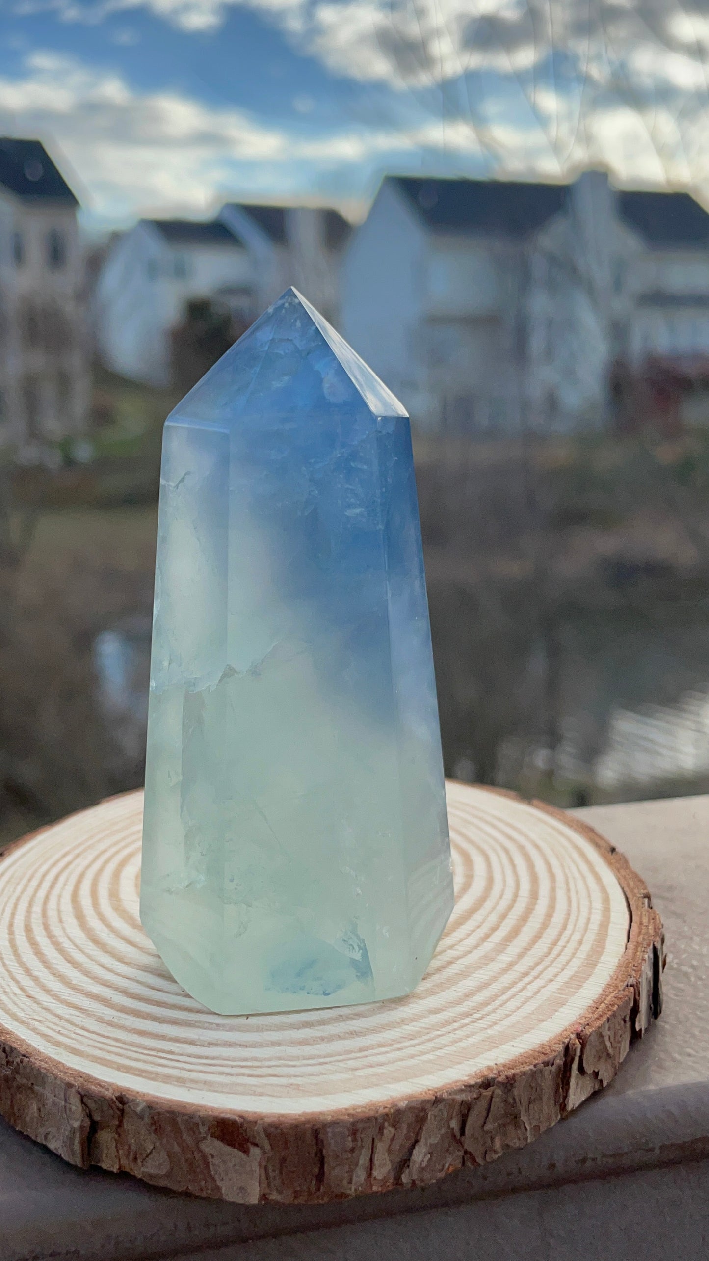 High Quality Blue Fluorite Tower