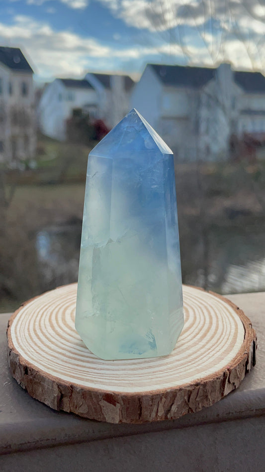 High Quality Blue Fluorite Tower